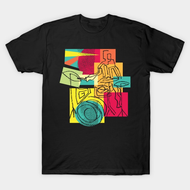 Fancy Drummer Modern Style T-Shirt by jazzworldquest